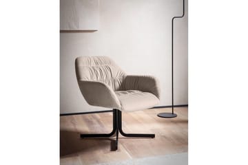 Lounge & Cocktailstol Wohnling mysig sammet klädd, med armstöd, modern stil Beige - Beige - Möbler - Vardagsrum - Fåtöljer