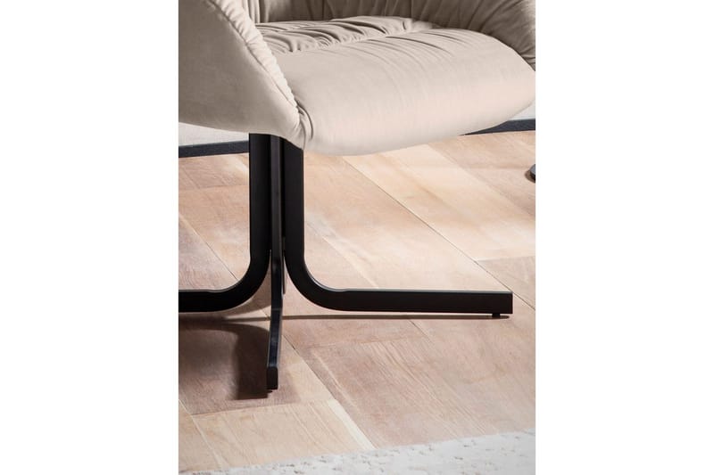 Lounge & Cocktailstol Wohnling mysig sammet klädd, med armstöd, modern stil Beige - Beige - Möbler - Vardagsrum - Fåtöljer