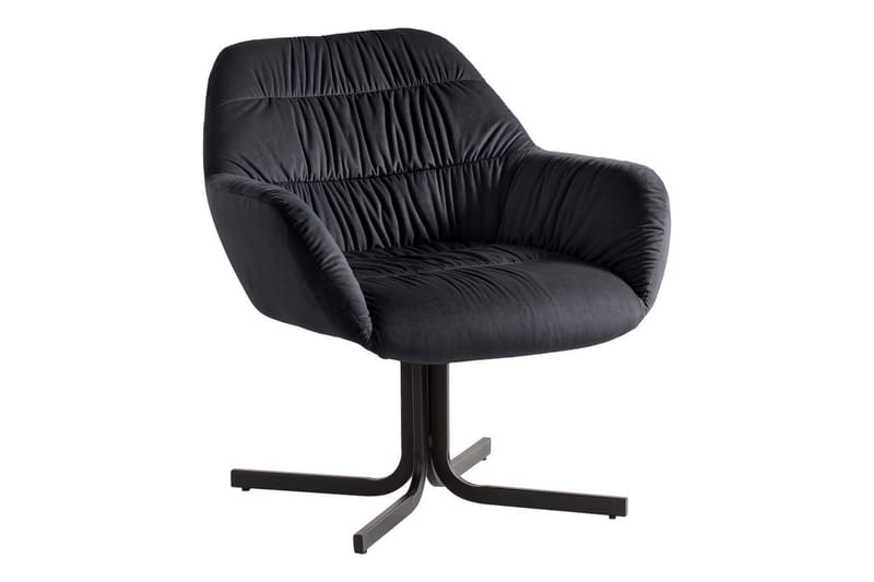 Lounge & Cocktailstol Wohnling mysig sammet klädd, med armstöd, modern stil Svart - Svart - Möbler - Vardagsrum - Fåtöljer