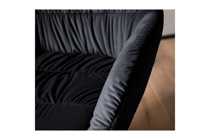 Lounge & Cocktailstol Wohnling mysig sammet klädd, med armstöd, modern stil Svart - Svart - Möbler - Vardagsrum - Fåtöljer