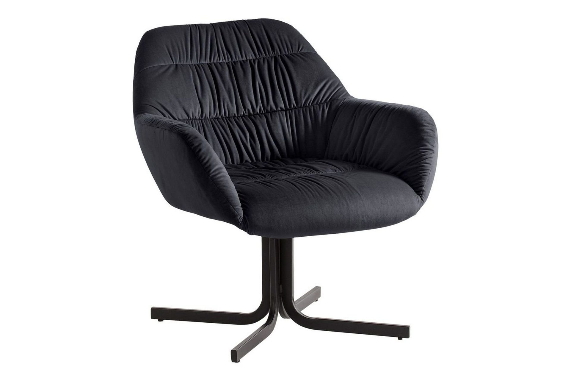 lounge & cocktailstol wohnling mysig sammet klädd, med armstöd, modern stil svart - svart