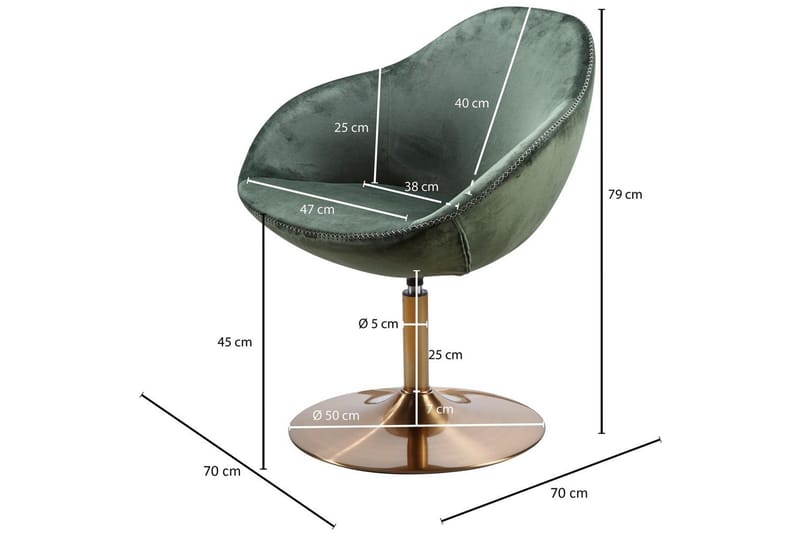 Lounge & Cocktailstol Wohnling Siran Sammet Klädd Industriell - Möbler - Vardagsrum - Fåtöljer