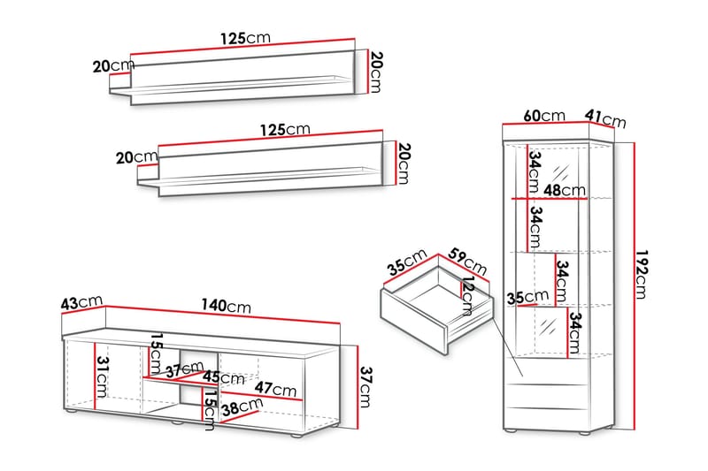 Lyrosen Möbelset För Vardagsrum - Beige - Möbler - Vardagsrum - Möbelset för vardagsrum