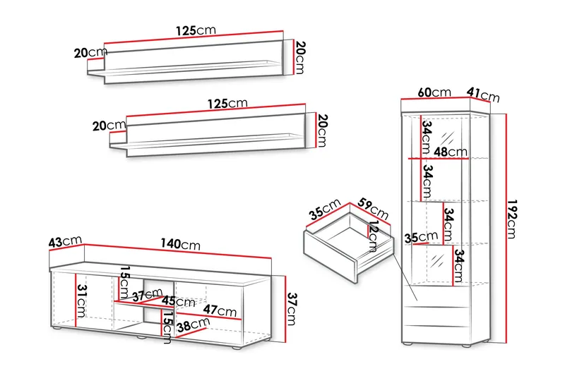 Lyrosen Möbelset För Vardagsrum - Beige - Möbler - Vardagsrum - Möbelset för vardagsrum