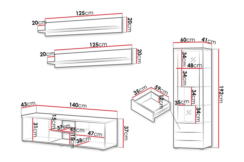 Lyrosen Möbelset För Vardagsrum - Beige - Möbler - Vardagsrum - Möbelset för vardagsrum