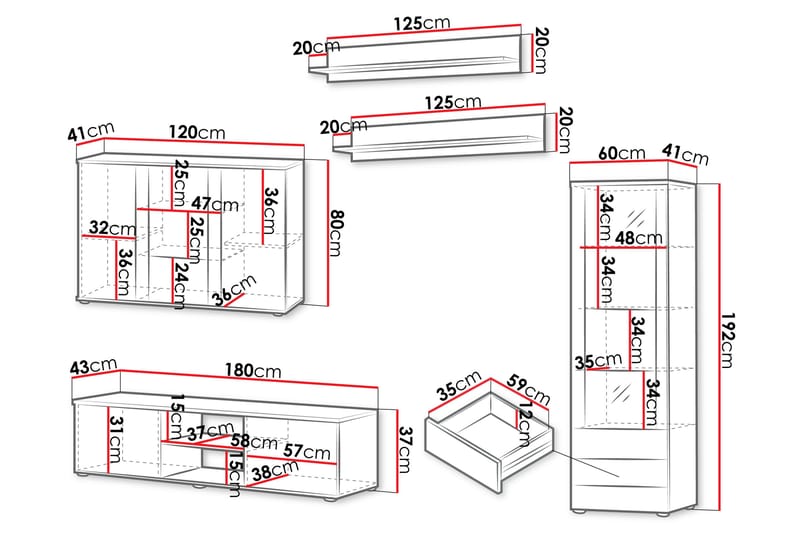 Lyrosen Möbelset För Vardagsrum - Beige - Möbler - Vardagsrum - Möbelset för vardagsrum