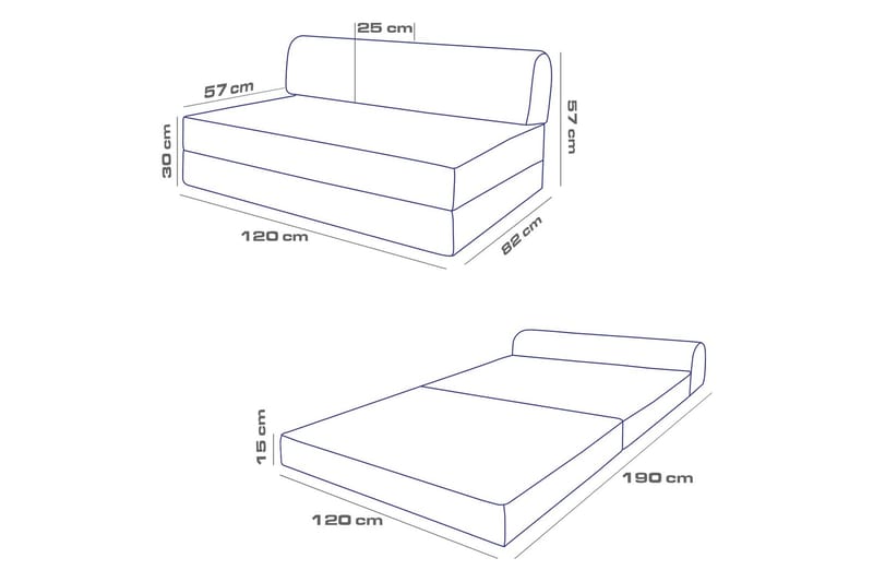 Magaria 2-sits Bäddsoffa - Antracit - Möbler - Vardagsrum - Bäddsoffor