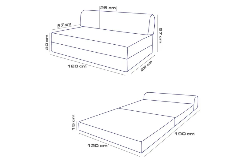 Magaria 2-sits Bäddsoffa - Beige - Möbler - Vardagsrum - Bäddsoffor