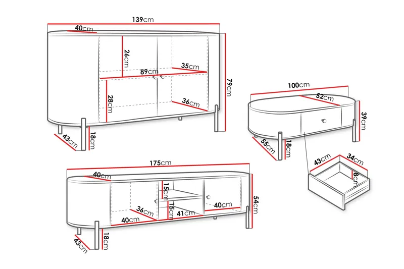 Maggio Möbelset För Vardagsrum - Beige - Möbler - Vardagsrum - Möbelset för vardagsrum