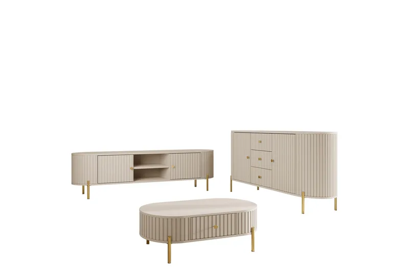 Maggio Möbelset För Vardagsrum, Beige