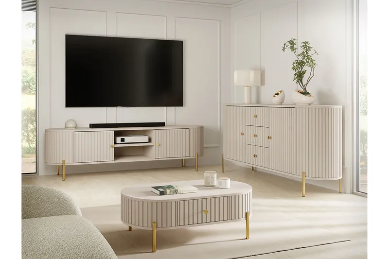 Maggio Möbelset För Vardagsrum - Beige - Möbler - Vardagsrum - Möbelset för vardagsrum