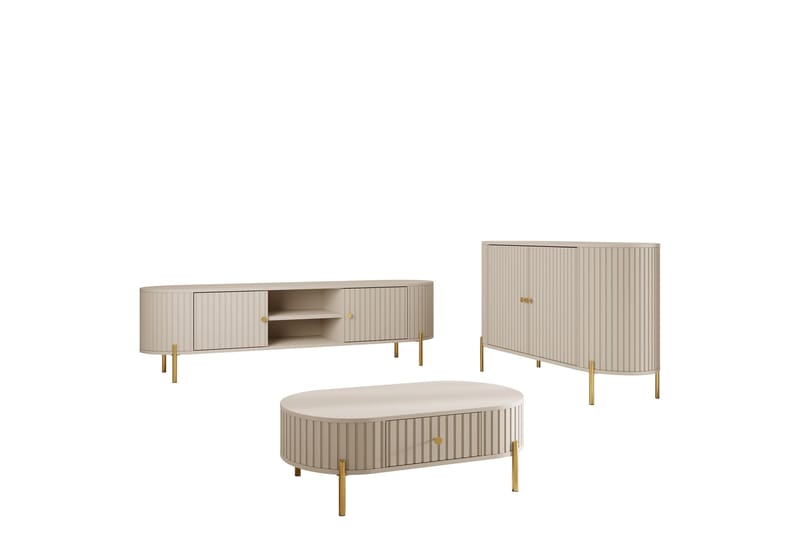Maggio Möbelset För Vardagsrum - Beige - Möbler - Vardagsrum - Möbelset för vardagsrum