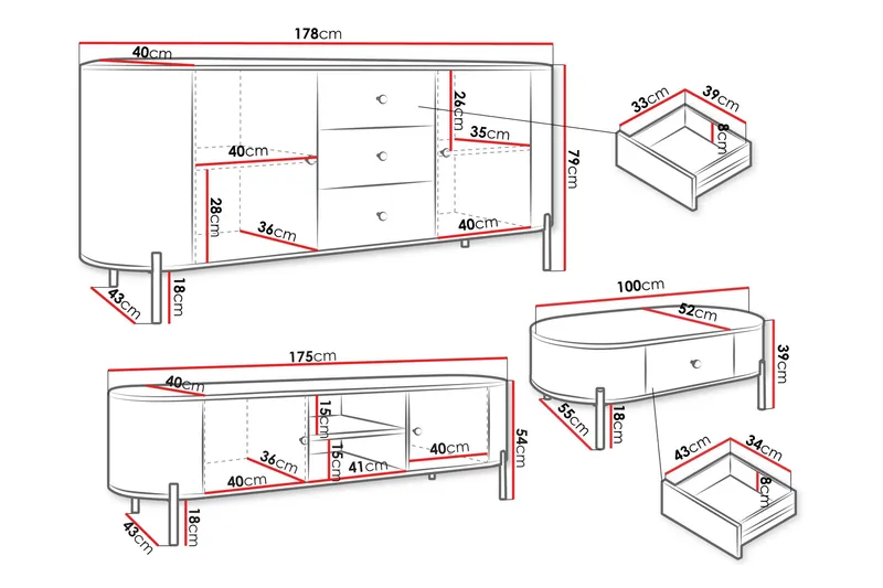 Maggio Möbelset För Vardagsrum - Beige - Möbler - Vardagsrum - Möbelset för vardagsrum