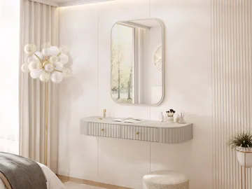 Maggio Sminkbord med spegel 123 cm - beige - Möbler - Bord - Sminkbord