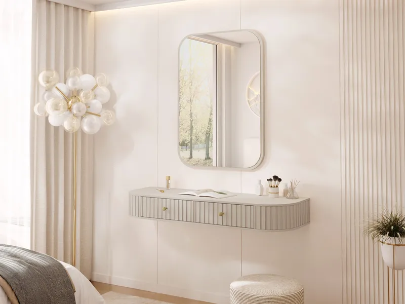 Maggio Sminkbord med spegel 123 cm - beige - Möbler - Bord - Sminkbord