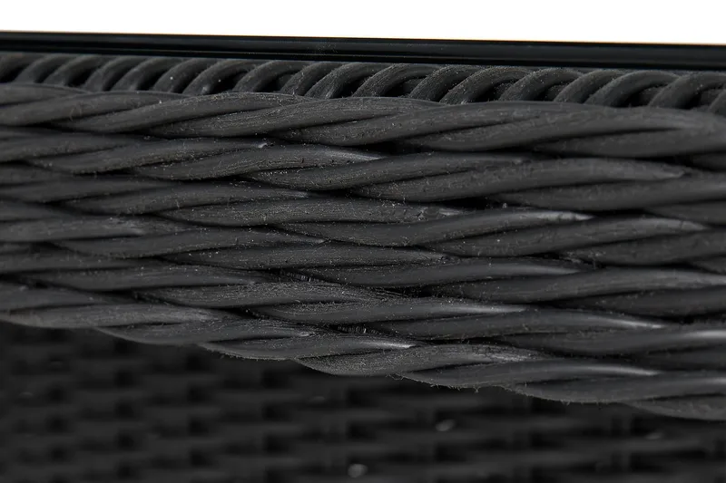 Marcus Stort Matbord Utomhus 200x100 cm – Utebord i konstrotting med glasskiva för Uteplats och Trädgård - Svart - Utemöbler - Trädgårdsbord & Utebord - Matbord ute