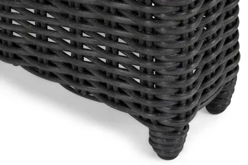Marcus Stort Matbord Utomhus 200x100 cm – Utebord i konstrotting med glasskiva för Uteplats och Trädgård - Svart - Utemöbler - Trädgårdsbord & Utebord - Matbord ute