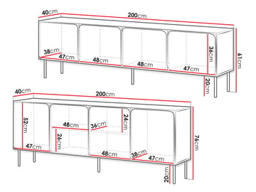 Marros Möbelset Skänk 200 cm - Beige - Möbler - Vardagsrum - Möbelset för vardagsrum