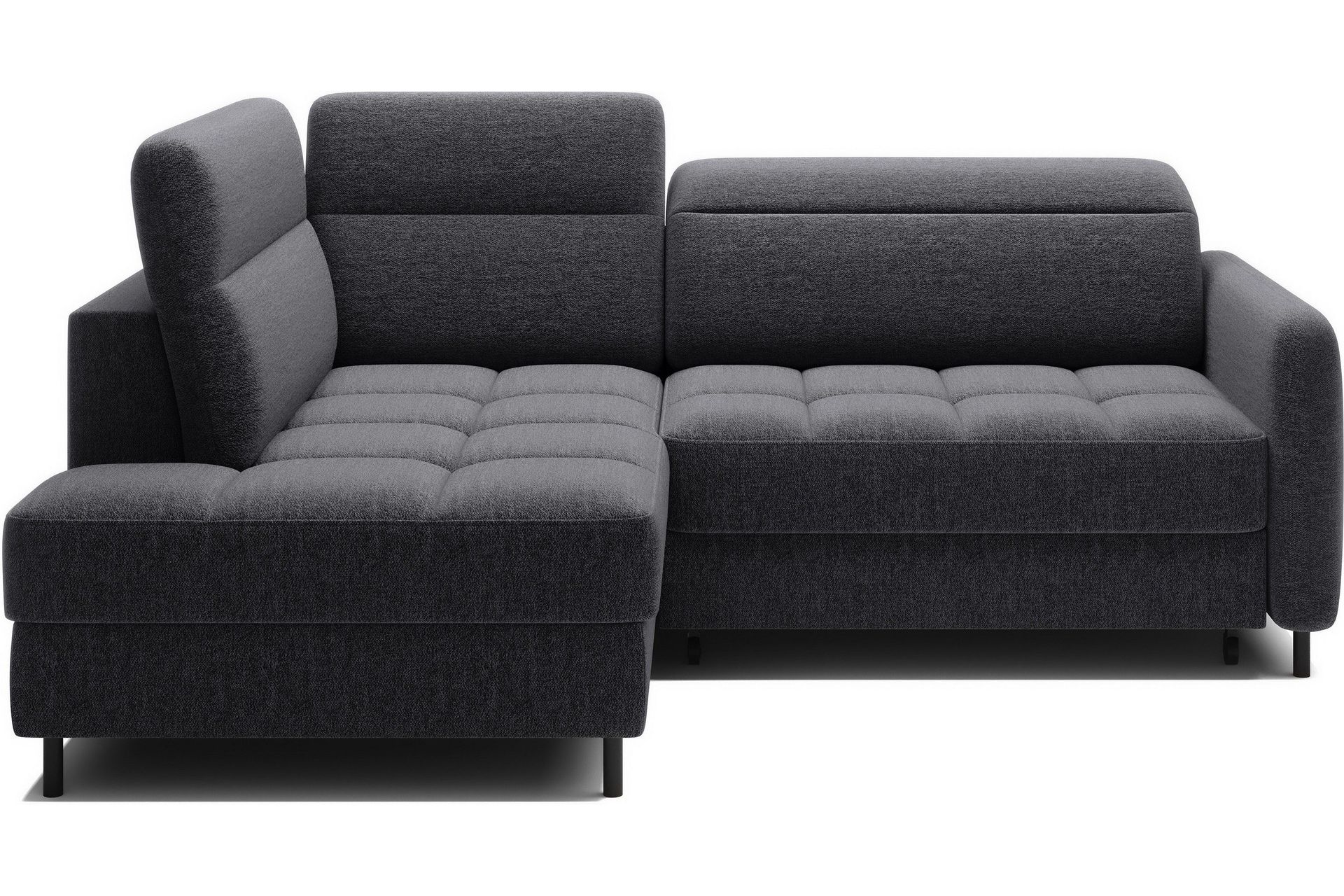 Masuo B&auml;ddsoffa med Sch&auml;slong 3-sits - M&ouml;rkgr&aring;