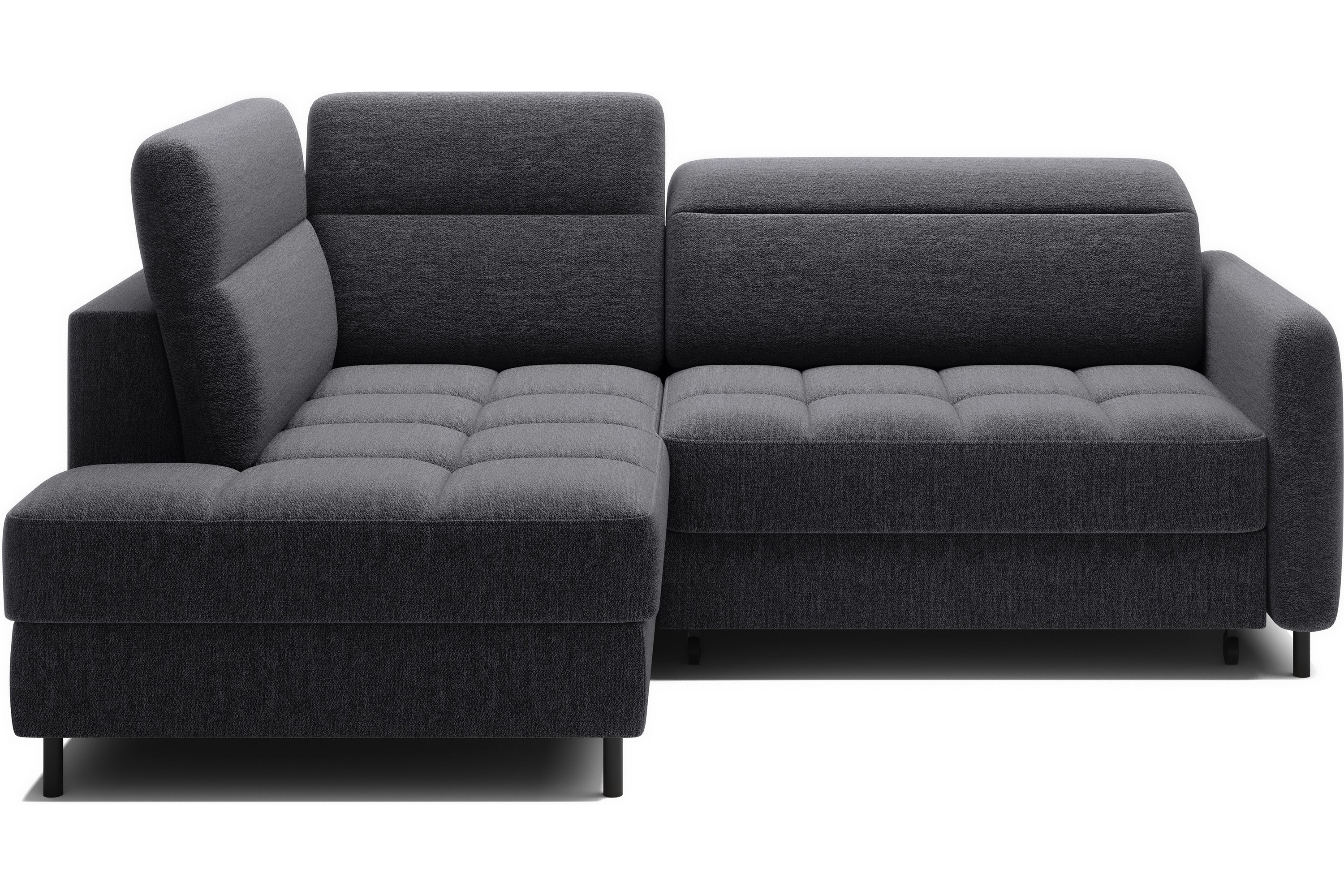 masuo bäddsoffa med schäslong 3-sits - mörkgrå