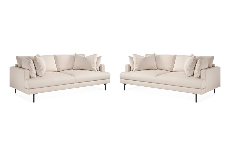 Menard Soffgrupp 3-sits + 3-sits Djup Tygsoffa 225 cm bred - Beige - Möbler - Vardagsrum - Soffgrupper