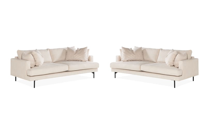 Menard Soffgrupp 3-sits + 3-sits Manchestersoffa - Beige - Möbler - Vardagsrum - Soffgrupper
