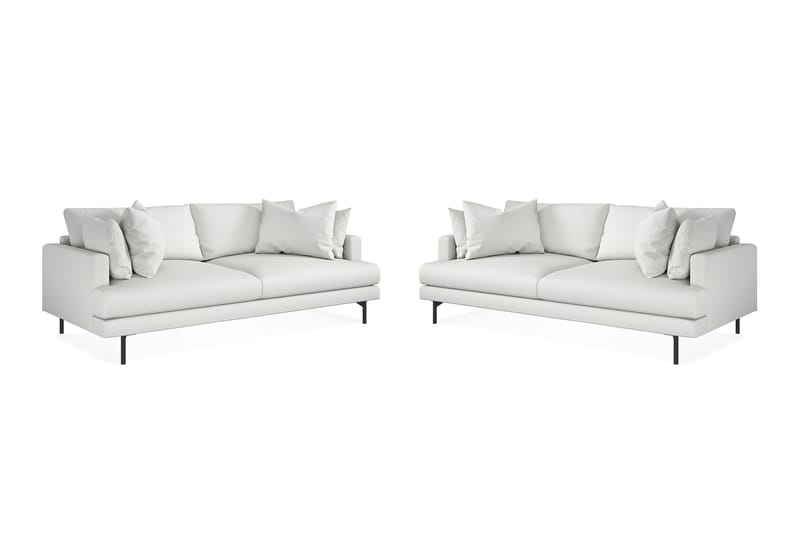 Menard Soffgrupp 3-sits + 3-sits Tygsoffa - Vit - Möbler - Vardagsrum - Soffgrupper