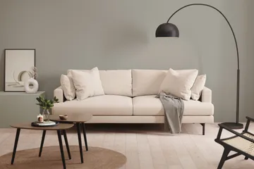 Menard Soffgrupp 4-sits + 4-sits Djup Tygsoffa 225 cm bred - Beige - Möbler - Vardagsrum - Soffgrupper