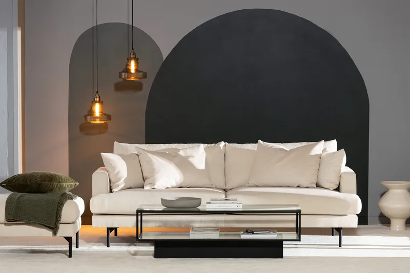 Menard Soffgrupp 4-sits + 4-sits Manchestersoffa - Beige - Möbler - Vardagsrum - Soffgrupper