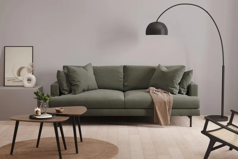 Menard Soffgrupp 4-sits + 4-sits Manchestersoffa - Mörkgrön - Möbler - Vardagsrum - Soffgrupper