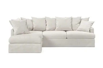 Menard Soffgrupp 4-sits Vänstervänd L-formad Schäslongsoffa + Fåtölj i Tyg - Beige - Möbler - Vardagsrum - Soffgrupper