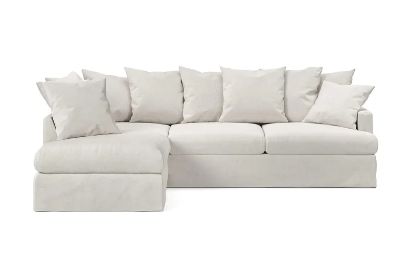 Menard Soffgrupp 4-sits Vänstervänd L-formad Schäslongsoffa + Fåtölj i Tyg - Beige - Möbler - Vardagsrum - Soffgrupper