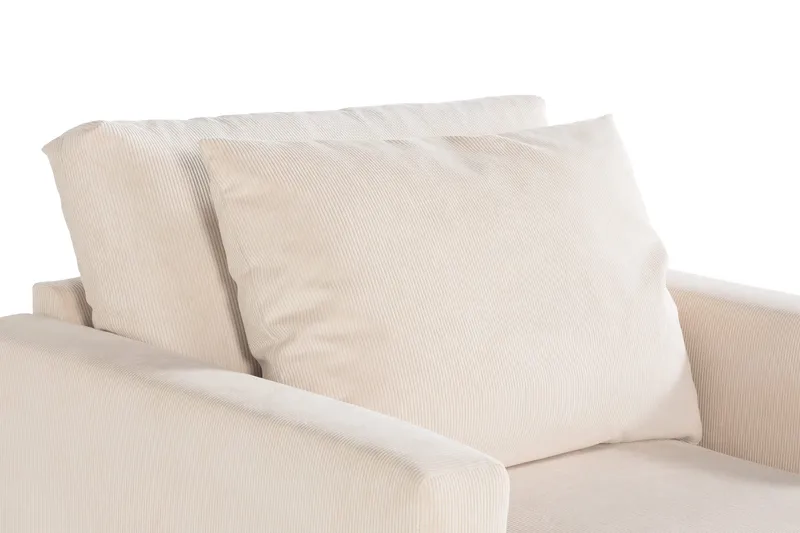 Menard Soffgrupp 4-sits Vänstervänd L-formad Schäslongsoffa + Stor Fåtölj i Manchester - Beige - Möbler - Vardagsrum - Soffgrupper