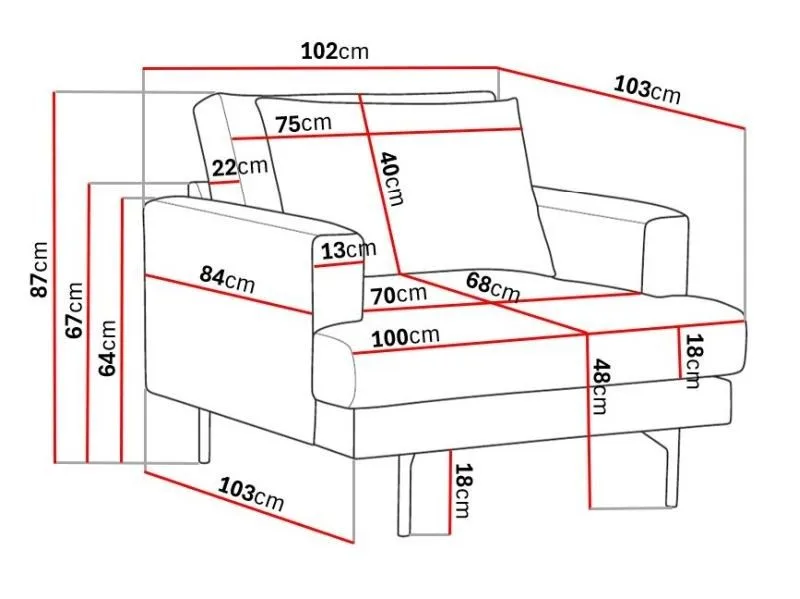 Menard Stor Fåtölj Manchester - Greige - Möbler - Vardagsrum - Fåtöljer