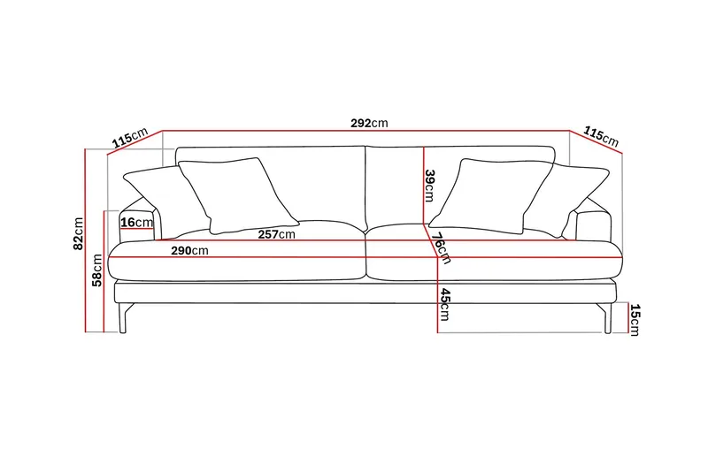 Menard Premium 5-sits Djup Soffa i Chenille - Beige - Möbler - Vardagsrum - Soffor