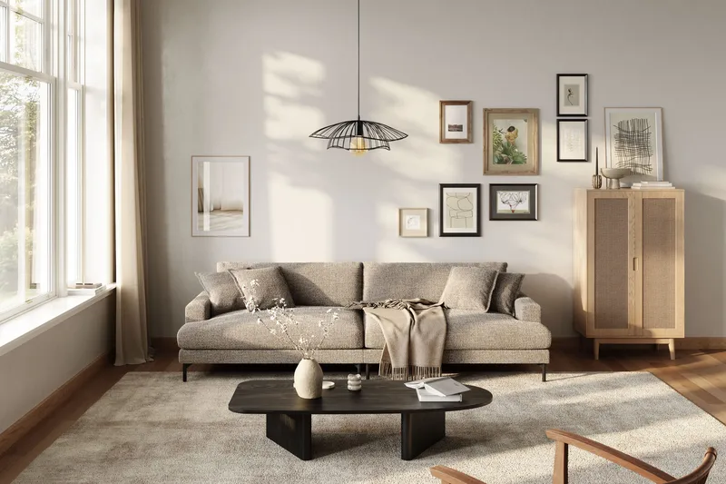 Menard Premium 5-sits Djup Soffa i Chenille - Brun - Möbler - Vardagsrum - Soffor