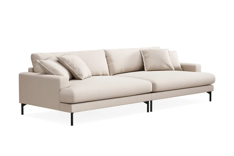 Menard Premium 5-sits Djup Soffa i Bouclé - Ljusbeige - Möbler - Vardagsrum - Soffor