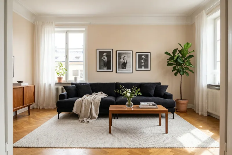 Menard Premium 5-sits Djup Soffa i Chenille - Svartt - Möbler - Vardagsrum - Soffor