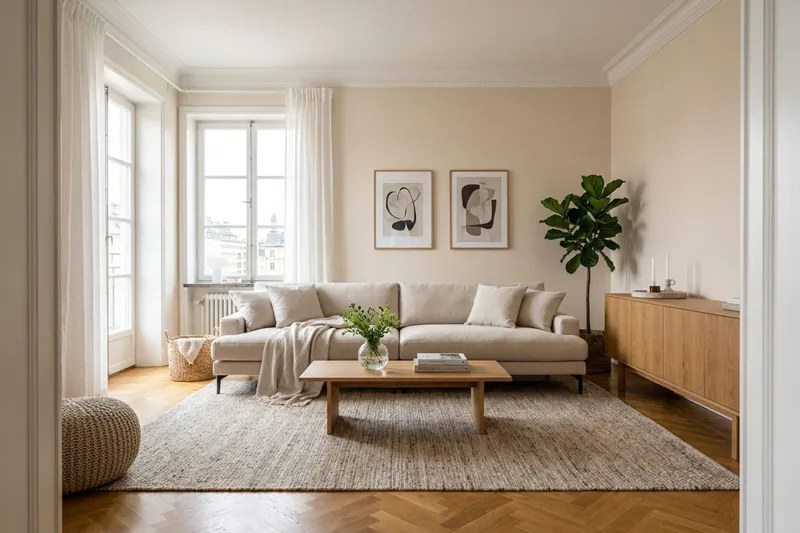 Menard Premium 5-sits Djup Soffa i Tyg - Beige - Möbler - Vardagsrum - Soffor