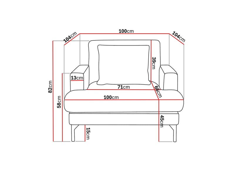 Menard Premium Fåtölj i Chenille - Brun - Möbler - Vardagsrum - Fåtöljer