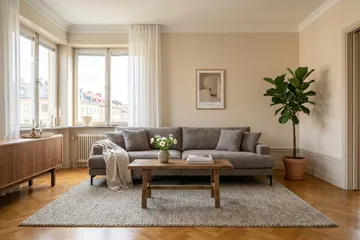 Menard Premium 5-sits Djup Soffa i Chenille - Grå/Brun - Möbler - Vardagsrum - Soffor