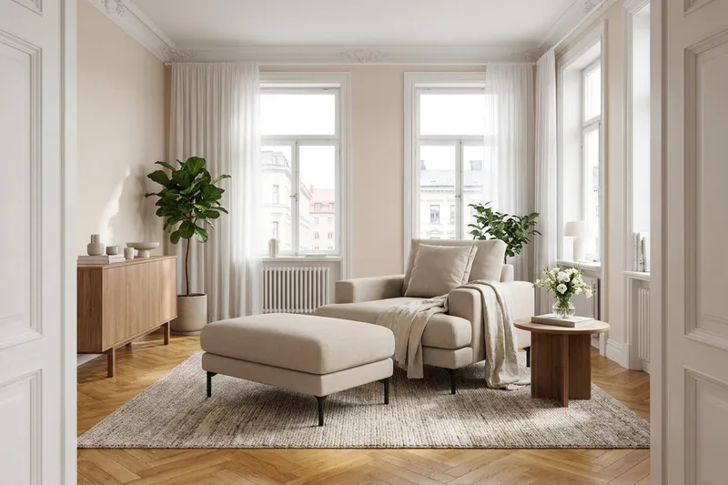 Menard Premium Fåtölj i Tyg - Beige - Möbler - Vardagsrum - Fåtöljer