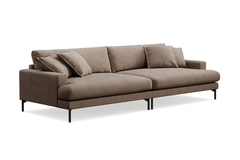 Menard Premium 5-sits Djup Soffa i Tyg - Brun - Möbler - Vardagsrum - Soffor