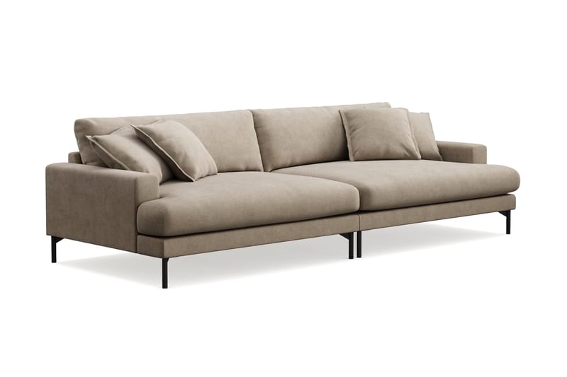 Menard Premium 5-sits Djup Soffa i Tyg - Brun - Möbler - Vardagsrum - Soffor