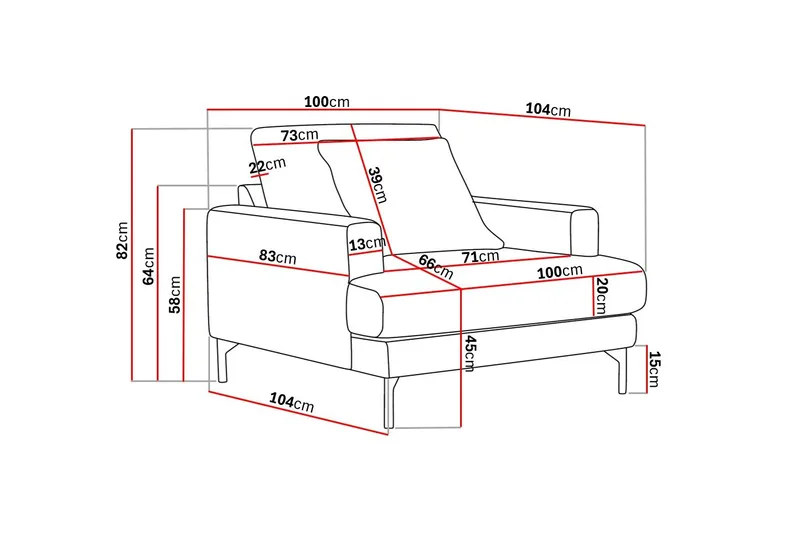 Menard Premium Fåtölj i Chenille - Grå/Blå - Möbler - Vardagsrum - Fåtöljer