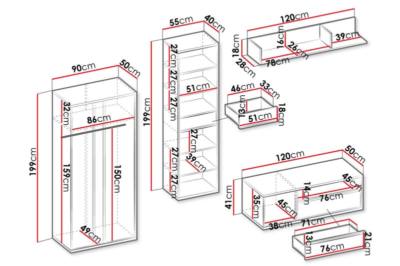 Metropolitan Möbelset För Vardagsrum - Möbler - Vardagsrum - Möbelset för vardagsrum