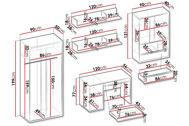 Metropolitan Möbelset För Vardagsrum - Möbler - Vardagsrum - Möbelset för vardagsrum