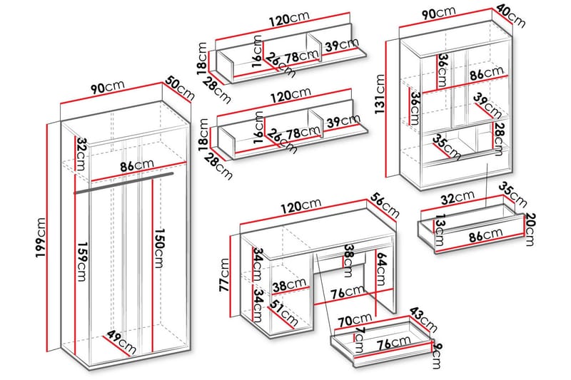 Metropolitan Möbelset För Vardagsrum - Möbler - Vardagsrum - Möbelset för vardagsrum