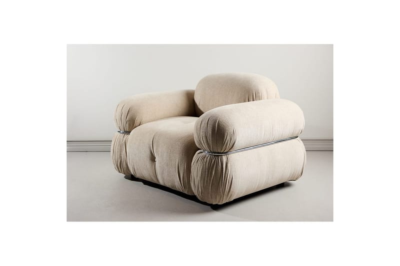 Mika Retro Fåtölj i Tyg - Beige - Möbler - Vardagsrum - Fåtöljer
