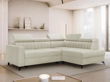 Milano 4-sits Bäddsoffa schäslong höger med förvaring - beige - Möbler - Vardagsrum - Bäddsoffor